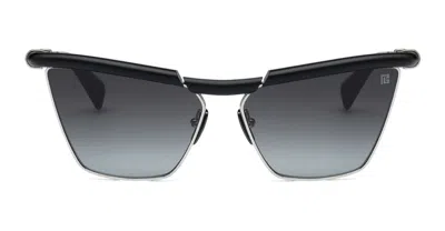 Balmain Victoire - Matte Black / Silver Sunglasses In Black, Silver