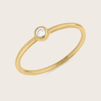 Pajure 14k Gold Bezel Lab Grown Diamond Ring In Gold