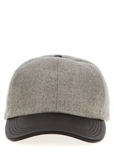 Berluti Chevron Cap In Gray