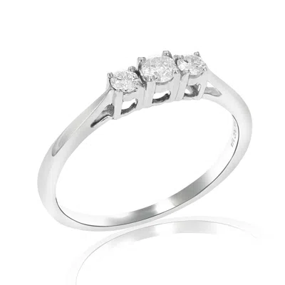 Vir Jewels 1/2 Cttw Certified 3 Stone Diamond Engagement Ring 14k White Gold Si2-i1 In White