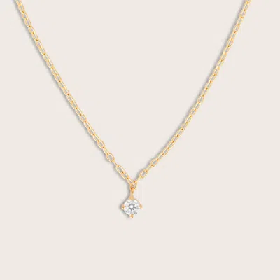 Pajure 14k Yellow Gold Round 2.7mm Lab Grown Diamond Pendant Necklace In Gold