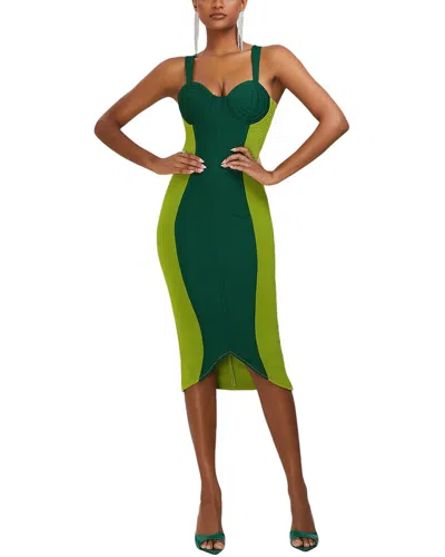 Amanda Royal Midi Dress In Green