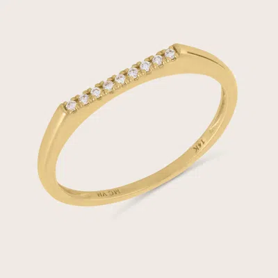 Pajure 14k Yellow Gold Lab Grown Diamond Bar Ring In Gold