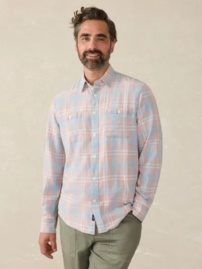 Faherty The Tried And True Chambray Workshirt In Coral Bay Plaid