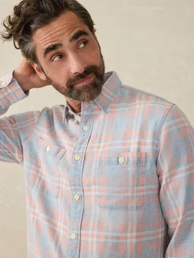 Faherty The Tried And True Chambray Workshirt In Coral Bay Plaid