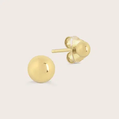 Pajure 6mm 14k Yellow Gold Sphere Stud Earrings In Gold