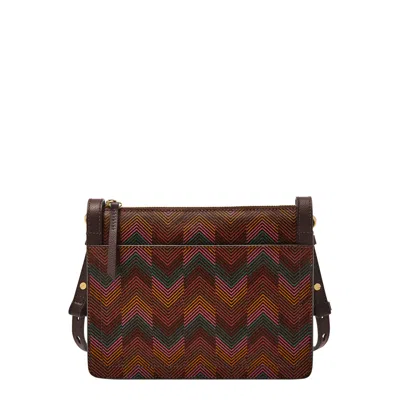 Fossil Taryn Coated Fabric Crossbody Bag In Brown
