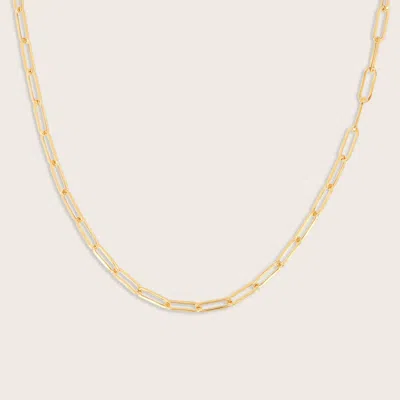 Pajure 14k Yellow Gold Paperclip Chain Link Necklace In Gold