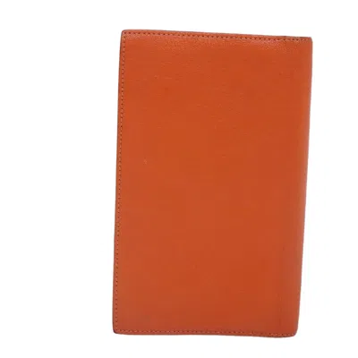 Pre-owned Hermes Hermès Vision Orange Leather Wallet  ()