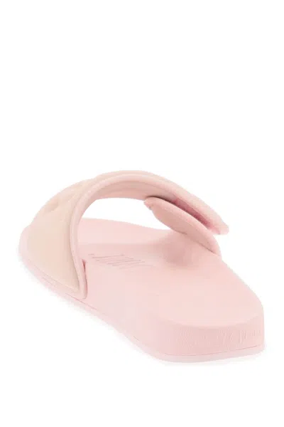 Jimmy Choo Fitz Slides With Branded Lycra Strap In Pink