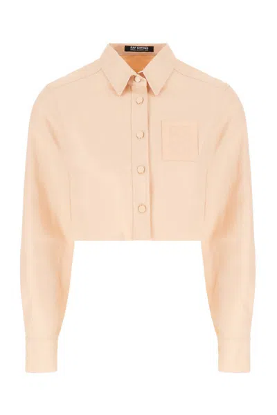 Raf Simons Denim Cropped Jacket With Raw Cut Edge