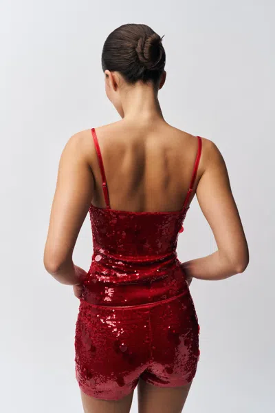 Danielle Guizio Ny Paillette Cami In Candy Apple