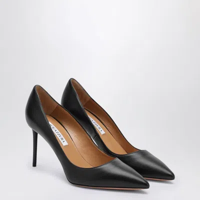 Aquazzura Purist 85 Nappa Leather Pumps In Black