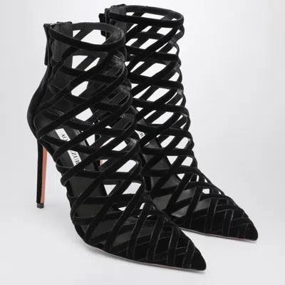 Aquazzura Black Perforated Décolleté With Zip In Black