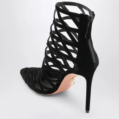 Aquazzura Black Perforated Décolleté With Zip In Black