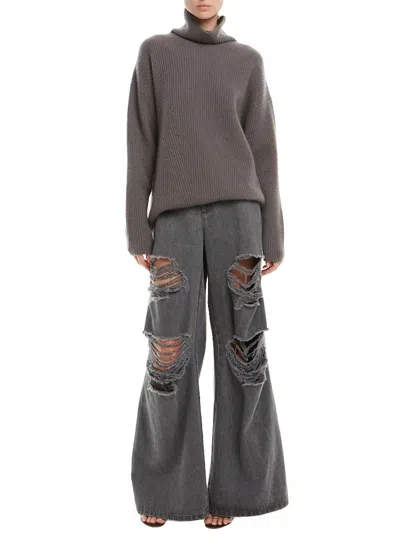 Lapointe Cashmere Silk Turtleneck In Steel