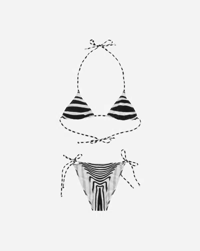 Jean Paul Gaultier Women S Body Morphing Bikini Set White / Black In Multicolor