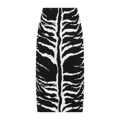 Alaïa Zebra-print Pencil Skirt With Cutout Detail In Black