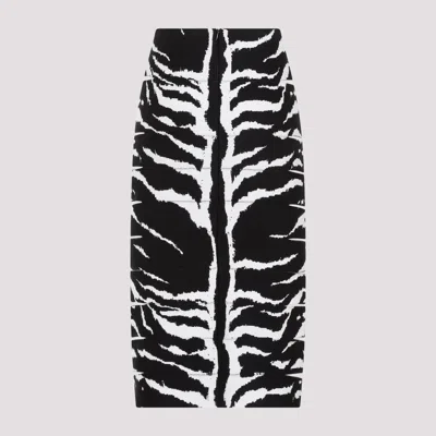 Alaïa Zebra-print Pencil Skirt With Cutout Detail In Black