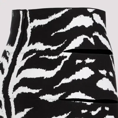 Alaïa Zebra-print Pencil Skirt With Cutout Detail In Black