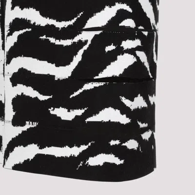 Alaïa Zebra-print Pencil Skirt With Cutout Detail In Black