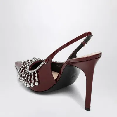 Gucci Womens Rosso Ancora Crystal Leather Heeled Pumps In Red