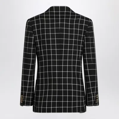 Valentino Single-breasted Chequered Blazer In Black