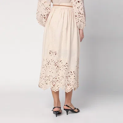 Zimmermann Wylie Cream Colored Midi Skirt Women In Cream