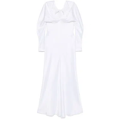 Alberta Ferretti Draped Maxi Dress In White