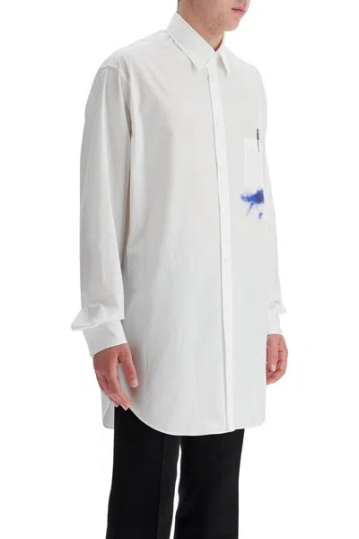 Moschino Office Inspiration Stretch Poplin Shirt In White