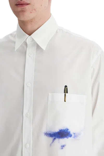 Moschino Office Inspiration Stretch Poplin Shirt In White