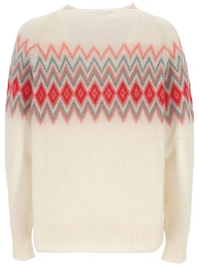 Purotatto Sweaters In Jacquard B.latte - Ibisco