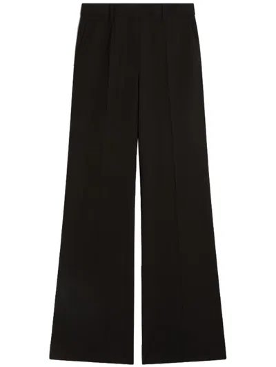 Sportmax Flared Stretch Wool Trousers In Black