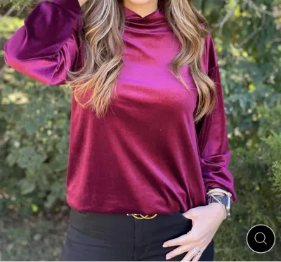 Texas True Threads Valentine Velvet Hoodie In Burgundy In White