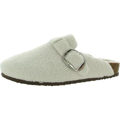 Madden Girl Peony-s Womens Faux Fur Slip On Clogs In White