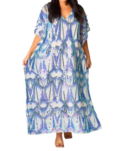 BUDDYLOVE ATLAS QUEEN OF THE SEA MAXI DRESS IN BLUE AND WHITE 