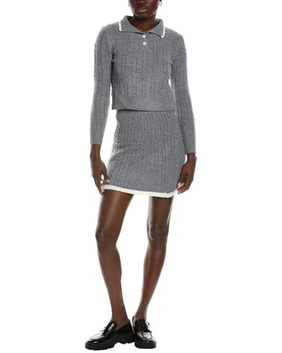 Femme Society 2pc Top & Skirt Set In Grey