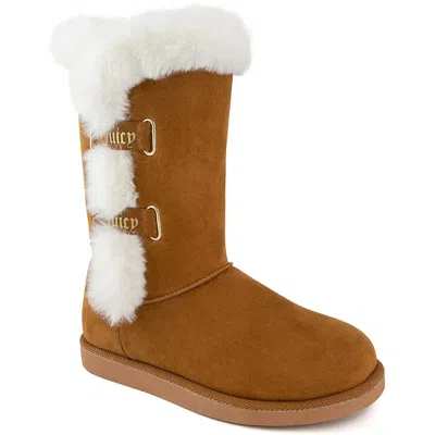 Juicy Couture Koded Womens Faux Suede Slip On Winter & Snow Boots In Multi