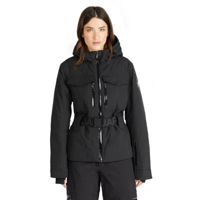 Pajar Women's Gabbi Belted Ski Jacket With Fixed Hood In Black