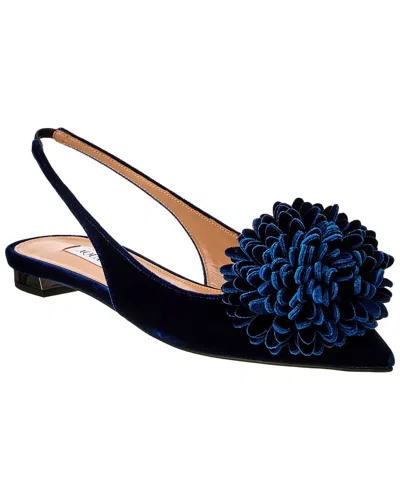 Aquazzura Couturier Velvet Slingback Flats In Blue