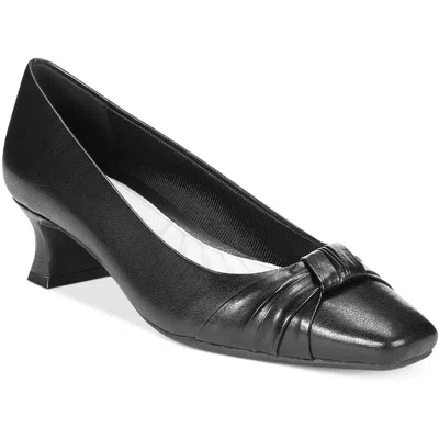 EASY STREET WAIVE WOMENS FAUX LEATHER GATHERED FLATS 