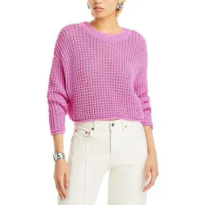 Aqua Waffle Knit Long Sleeve Sweater - Exclusive In Multi