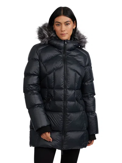Pajar Women's Ares Fixed Hood Puffer With Fixed Bib In Black