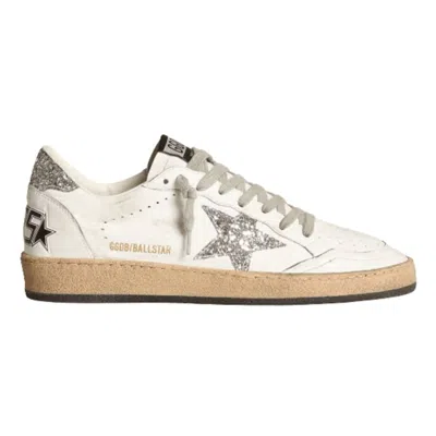 Golden Goose Ball Star Distressed Glittered Leather Sneakers In Multi