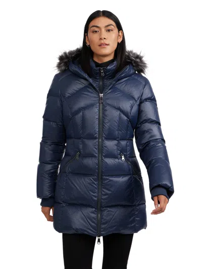 Pajar Women's Ares Fixed Hood Puffer With Fixed Bib In Pink