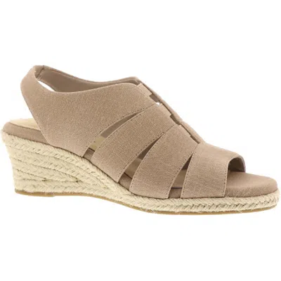 Easy Street Aziza Womens Wedge Peep Toe Espadrilles In Multi