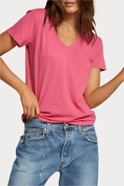 Perfectwhitetee Short Sleeve Hendrix Tee In Peony In Red