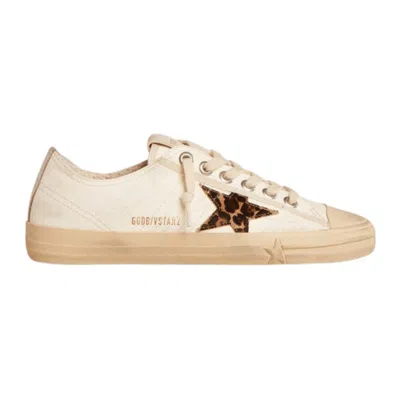 Golden Goose V-star Ltd Horsy Leopard Star And Silver Heel Tab Women's Sneakers In Multi