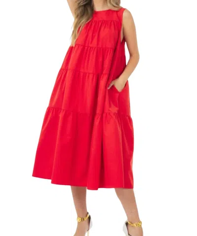 Cq By Cq Sleeveless Poplin Dress In Red In Red