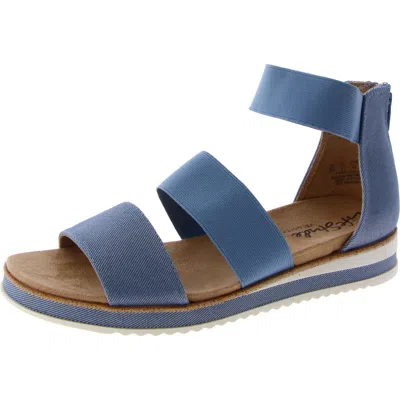 Lifestride Zee Sandal Womens Ankle Strap Foot Bed Flatform Sandals In Blue